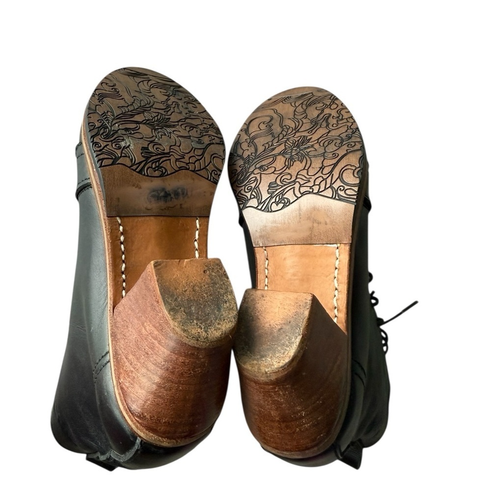 Way Out West Women’s Black Lace-Up Leather Booties Size 6.5 - Picture 8 of 9